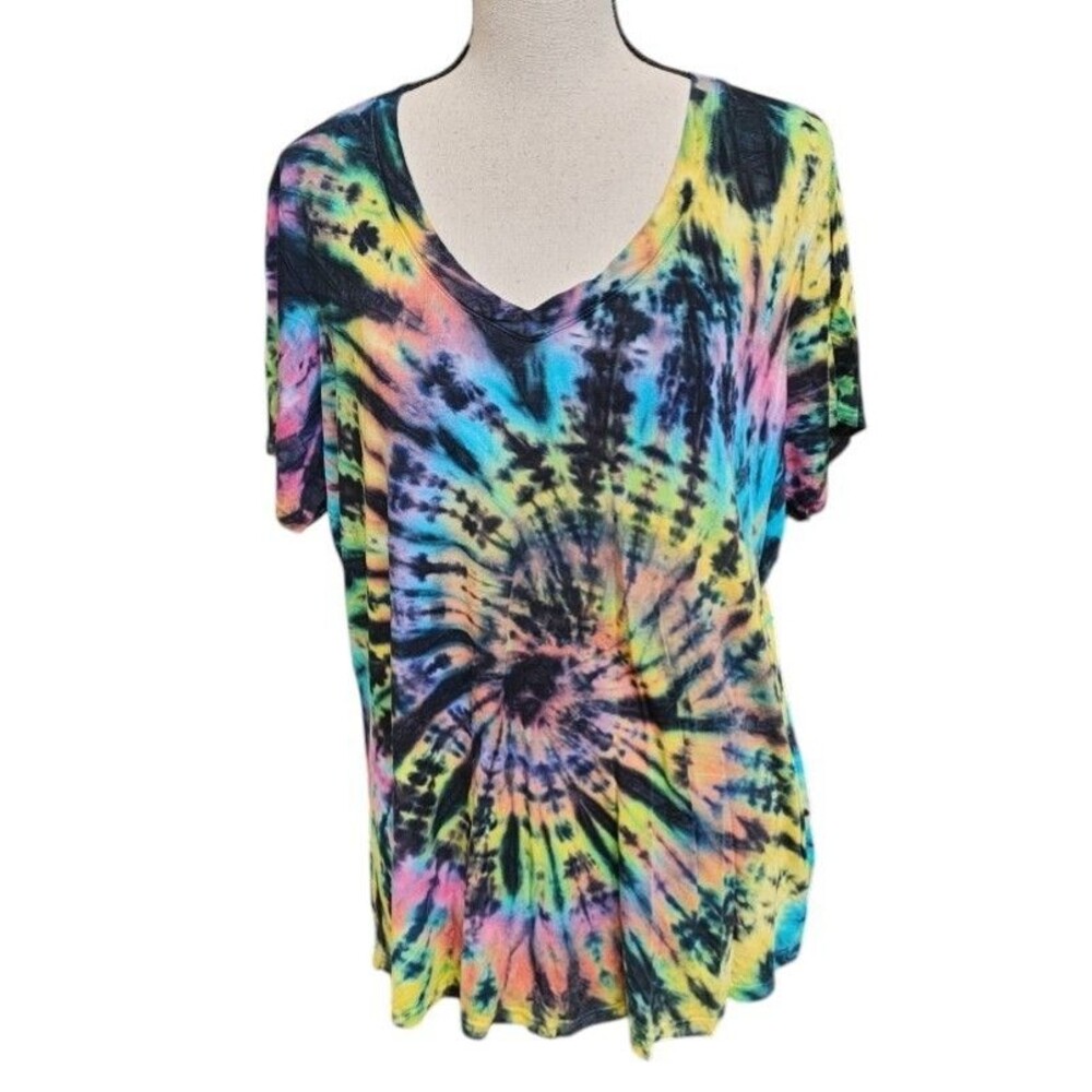 No Boundaries Tie-Dye Tee Size 3X Boho Hippie Rayon